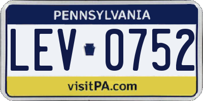 PA license plate LEV0752