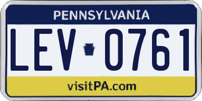 PA license plate LEV0761