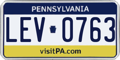 PA license plate LEV0763