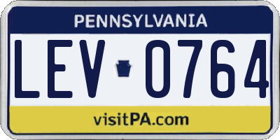 PA license plate LEV0764