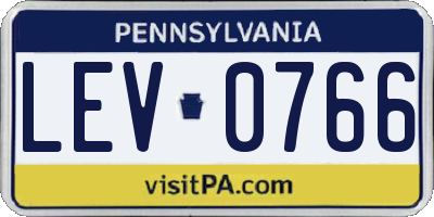 PA license plate LEV0766