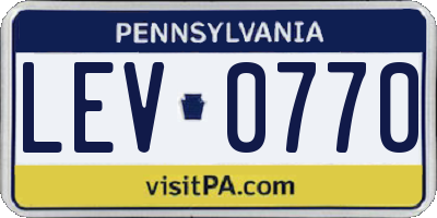 PA license plate LEV0770