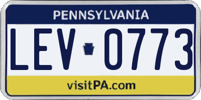 PA license plate LEV0773