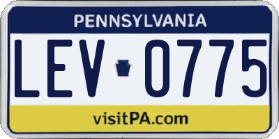 PA license plate LEV0775