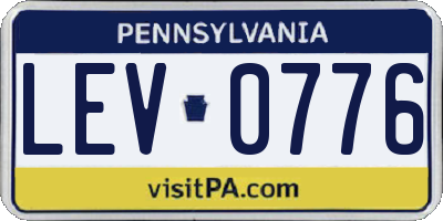 PA license plate LEV0776