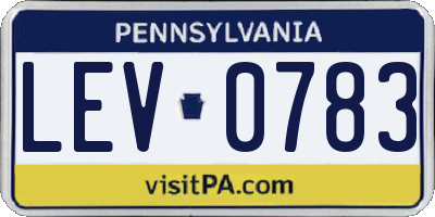 PA license plate LEV0783