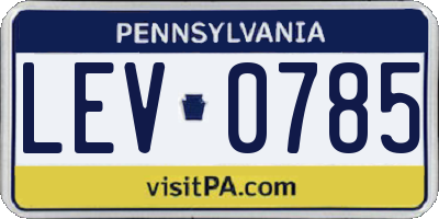 PA license plate LEV0785