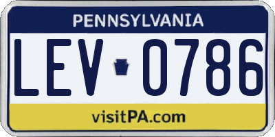 PA license plate LEV0786
