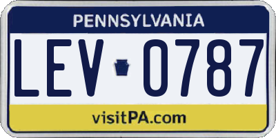 PA license plate LEV0787