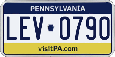 PA license plate LEV0790