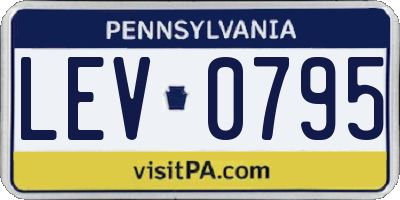 PA license plate LEV0795