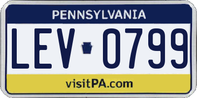 PA license plate LEV0799