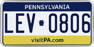 PA license plate LEV0806