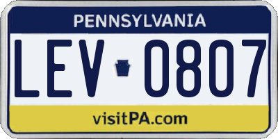PA license plate LEV0807
