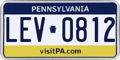 PA license plate LEV0812