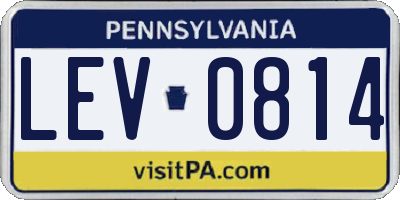 PA license plate LEV0814