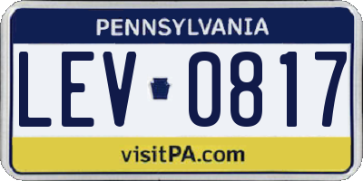 PA license plate LEV0817