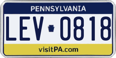 PA license plate LEV0818