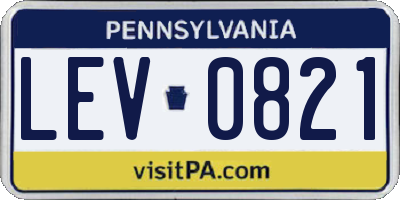 PA license plate LEV0821