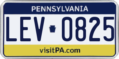 PA license plate LEV0825