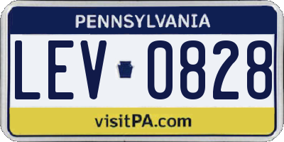 PA license plate LEV0828