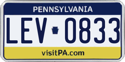 PA license plate LEV0833