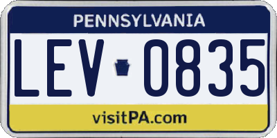 PA license plate LEV0835