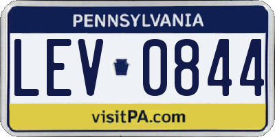 PA license plate LEV0844