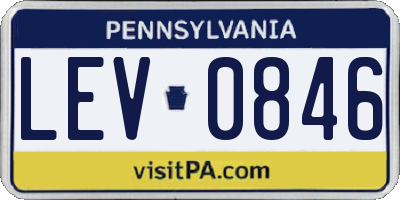 PA license plate LEV0846
