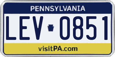 PA license plate LEV0851