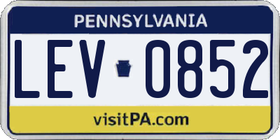 PA license plate LEV0852