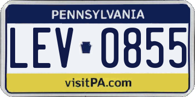PA license plate LEV0855
