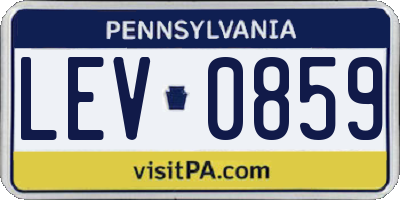 PA license plate LEV0859