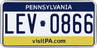 PA license plate LEV0866