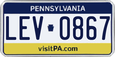 PA license plate LEV0867