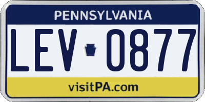 PA license plate LEV0877