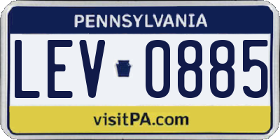 PA license plate LEV0885