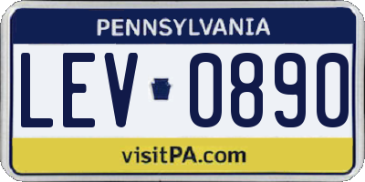 PA license plate LEV0890