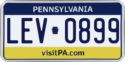 PA license plate LEV0899