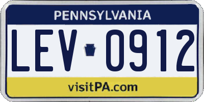 PA license plate LEV0912