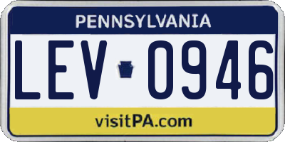 PA license plate LEV0946