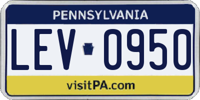 PA license plate LEV0950