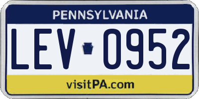 PA license plate LEV0952