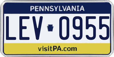 PA license plate LEV0955