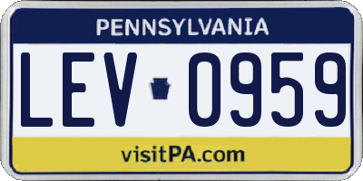 PA license plate LEV0959