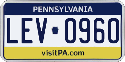 PA license plate LEV0960