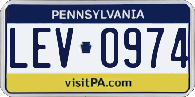 PA license plate LEV0974