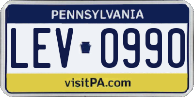 PA license plate LEV0990