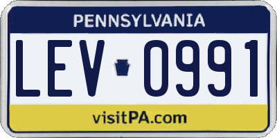 PA license plate LEV0991