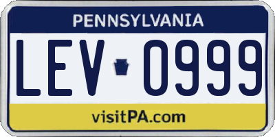 PA license plate LEV0999
